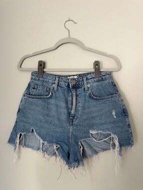 Forever 21 Classic High-Rise Distressed Denim Shorts
